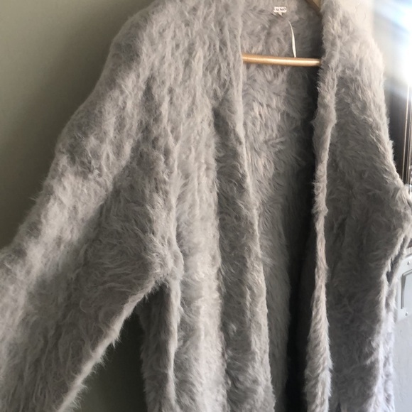 Free People grey fuzzy cardigan sweater - Picture 5 of 11